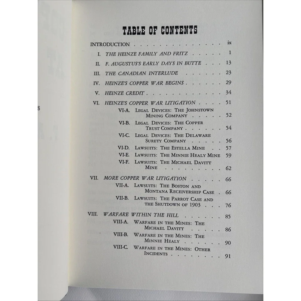 Bio of F. Augustus Heinze: Copper King at War, Sarah McNelis 1969 1st Ed! Rare